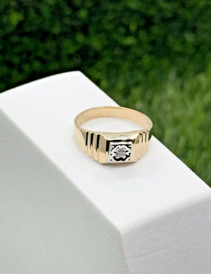 10K Yellow Gold Men's Diamond Ring