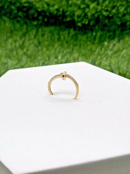 14K Yellow Gold Genuine Unique Nail Ring Size 8.5 2.0gr