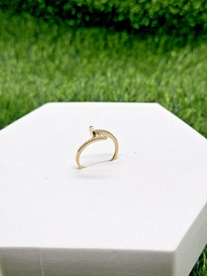 14K Yellow Gold Genuine Unique Nail Ring Size 8.5 2.0gr